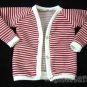 Super Dollfie SD Outfit Red/W Stripes V-Neck Jacket