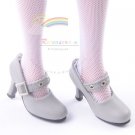 Releaserain Doll Shoes Metal Holes Strap Mary Jane Grey FIT 16" Fashion Dolls