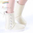 Releaserain Doll Shoes 5-Stud Boots Ivory for Slim MSD BJD 14"Kish 17"Matt