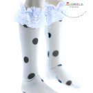 Ivory with Black Dots Lace Socks for SD Girl Dollfie