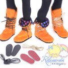 2-Way Pony Hair Fur Boots Shoes Orange/Stars Lined for 14" Kish/MSD Dollfie doll