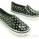 Dollfie SD13 Boy Shoes Slip-On Sneakers Black/Wh Dots