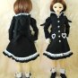 Dollfie SD Girl Outfit Black Button-Up Hoodie Dress