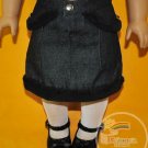 American Girl Doll Outfit Fur Trim Denim Skirt Black