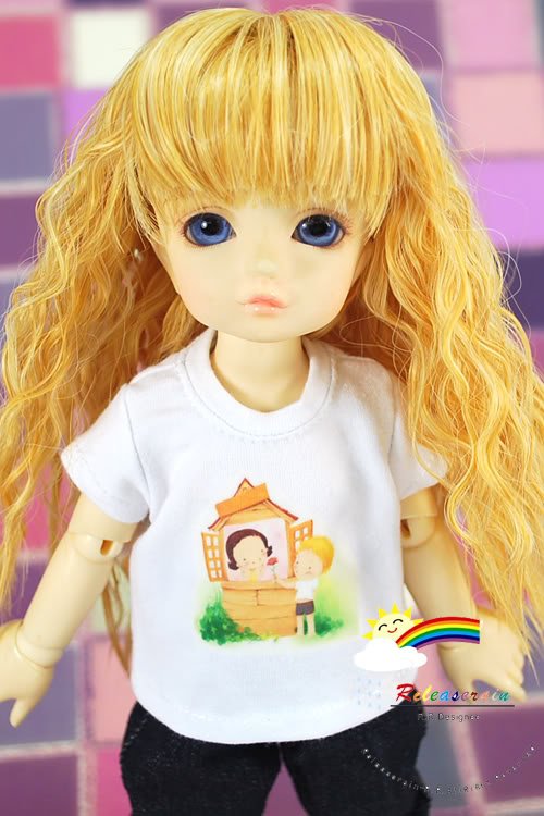 Dollfie Yo-SD Outfit White Short-Sleeve Tee Give a Rose