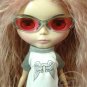 Blythe Glasses Clear Blue Frame Pink Sunglasses #A4