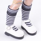Black/White Stripes Black Lace Trim stockings Socks for Yo-SD Dollfie/12" Kish