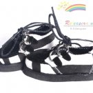 Releaserain Doll Shoes Goth Velvet Creepers Black/W Zebra for 17"Matt 14"Kish