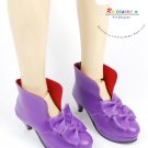 Dollfie SD Girl Shoes Leather Bows Ankle Boots Purple