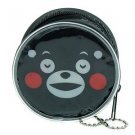Japan Kumamon Bear Relieved Face Emoji Plastic Round Keychain Coin Purse Wallet