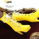 Releaserain Doll Shoes Lace-Up Boots Patent Yellow FIT 16" Fashion Dolls