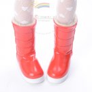 Releaserain Doll Shoes Snow Jogger Lining Boots Patent Red for Slim MSD BJD