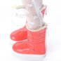 Releaserain Doll Shoes Snow Jogger Lining Boots Patent Red for Slim MSD BJD