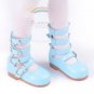 4-Strap Mary Jane Leather Shoes Boots Pale Blue for MSD size Dollfie BJD dolls