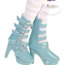 Releaserain Doll Shoes 5-Strap Boots Pt Pale Turquoise FIT for 16" Fashion Dolls