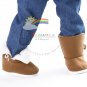 Faux Suede Fur Winter Button Snow Boots Shoes M.Brown for 18" American Girl doll