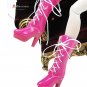 Releaserain Doll Shoes Lace-Up Boots Patent Fuchsia FIT 16" Fashion Dolls