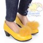 Mink Fluffy Pumps MSD BJD Dollfie Shoes Pt Yellow for Unoa/14" Kish/Minifee doll