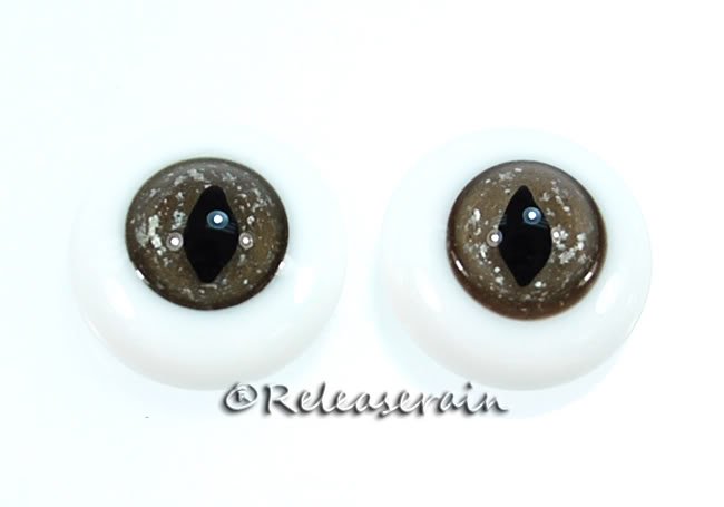 Releaserain Doll Glass Eyes Cloudy Chocolate Cat 14mm #CE04 for BJD Dollfie dolls
