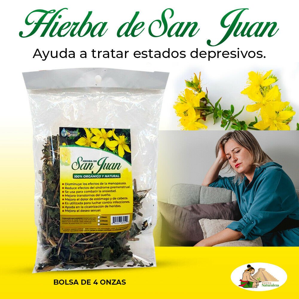 Hierba de San Juan 4 oz/113g Pure St John's Wort Flower Tea, Eases Anxiety