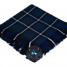 High Quality Scottish Kilt Fly Plaid Purled, Fringed Acrylic Wool In Douglas Blue Tartan