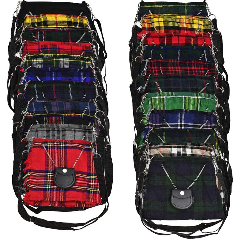 Scottish Buchanan Tartan Ladies Kilt Shaped Purse, Traditional Clothing ...