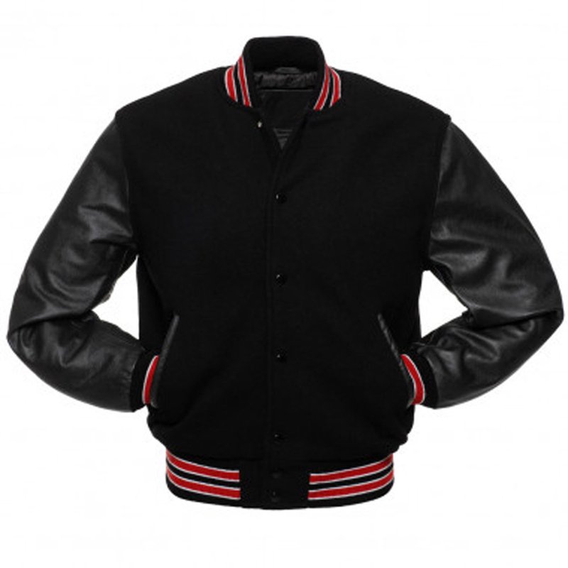 Biker Varsity Jacket Red Custom Classic Motorcycle Motorbike Chopper Bobber