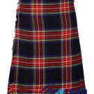 Handmade - Scottish Black Stewart Tartan 8 Yard Kilt - 13 Oz Acrylic - Kilts For Men - Custom Size