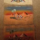 (3) THREE HAND PAINTED PAPYRUS PAINTINGS BY MOHAMEND KHEDR EGYPTIAN HAND MADE