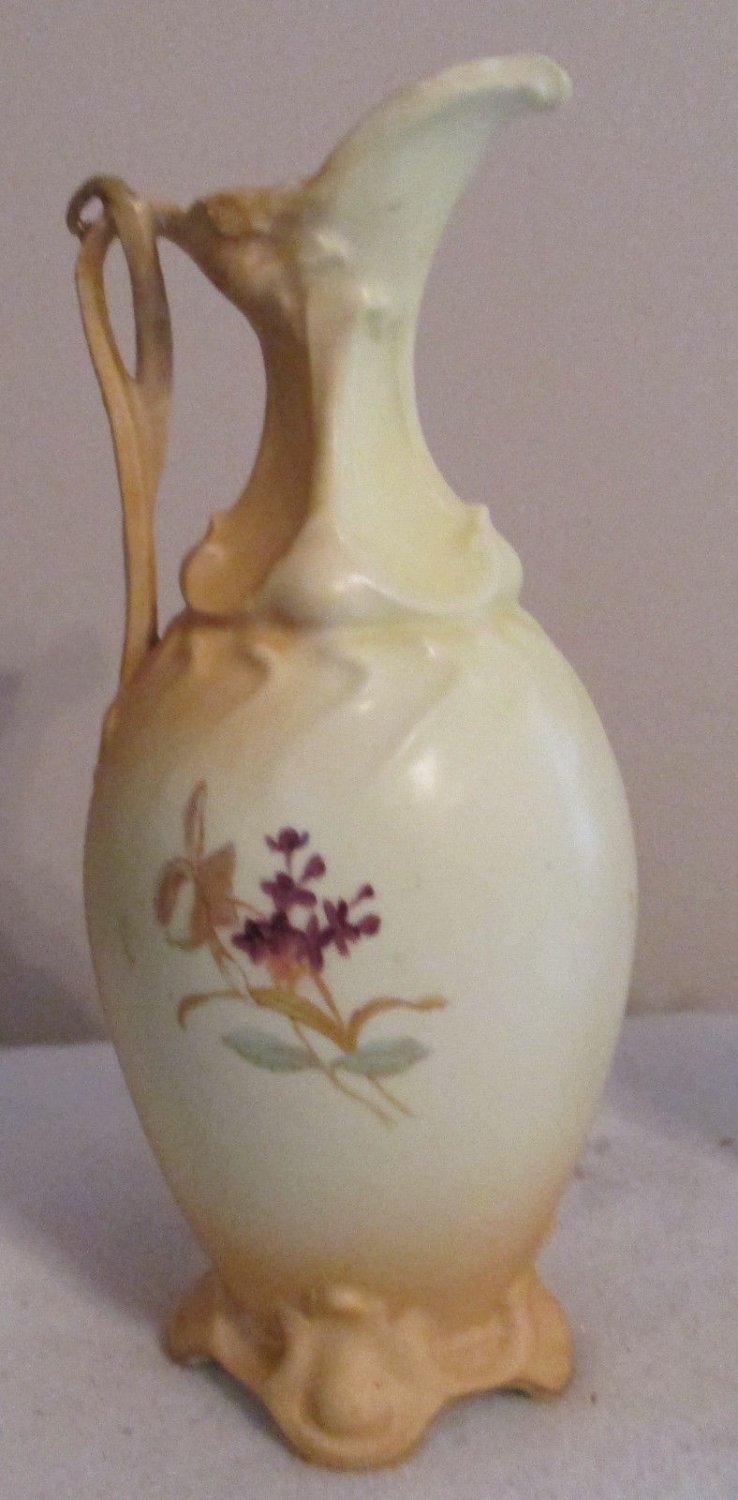 Vintage Porcelain Pitcher Vase Ewer Royal Wettina Austria Signed R Hanke RH