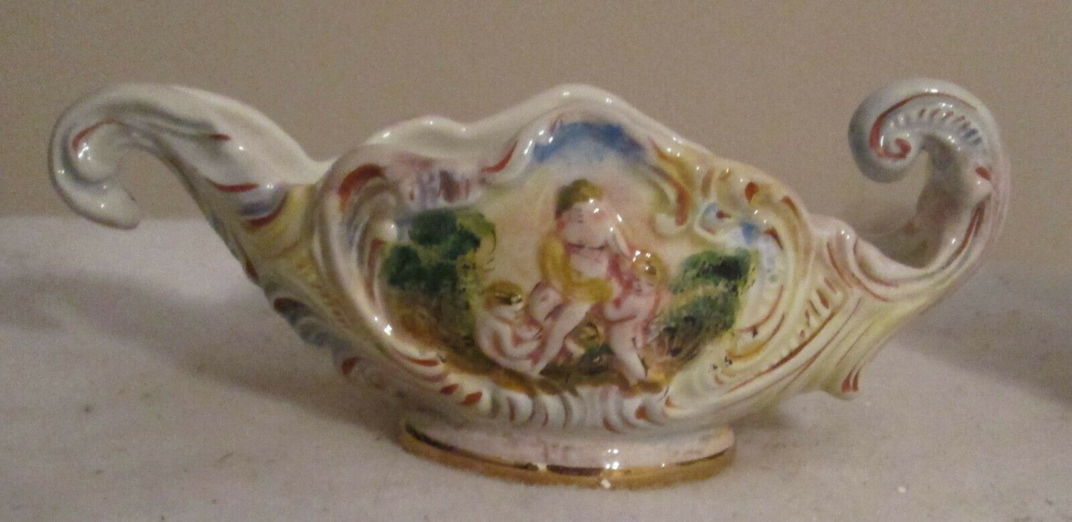 R Capodimonte Cherub Compote Centerpiece Bowl Planter