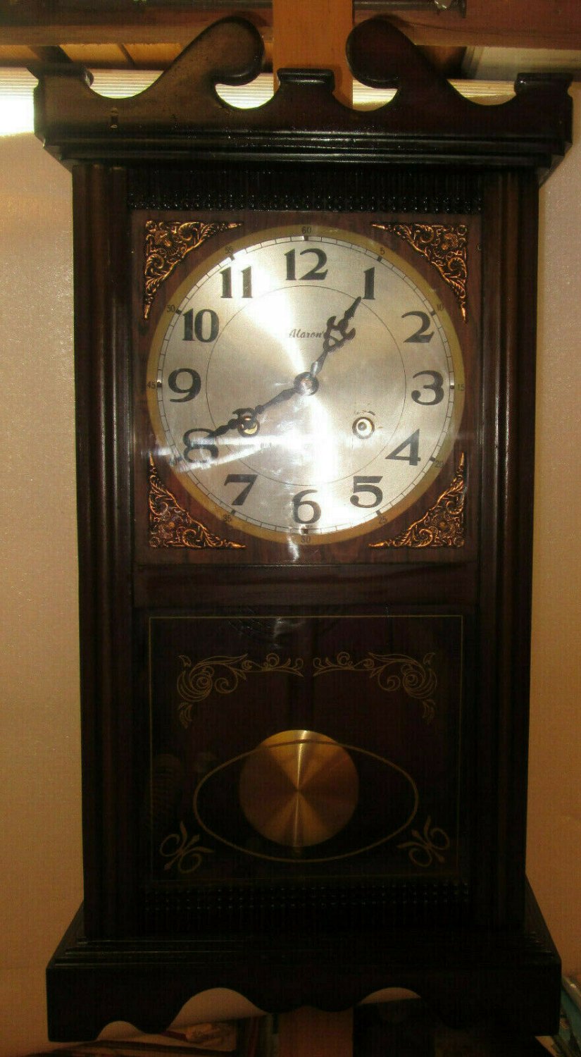 Vintage Alaron 31Day Mantel/Wall Clock, with Pendulum & Key C24