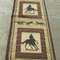 32" X 119" DYNASTY COLLECTION BROWN RUG WESTERN HORSESRIDERS RUNNER MADE TURKEY