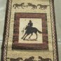 32" X 119" DYNASTY COLLECTION BROWN RUG WESTERN HORSESRIDERS RUNNER MADE TURKEY