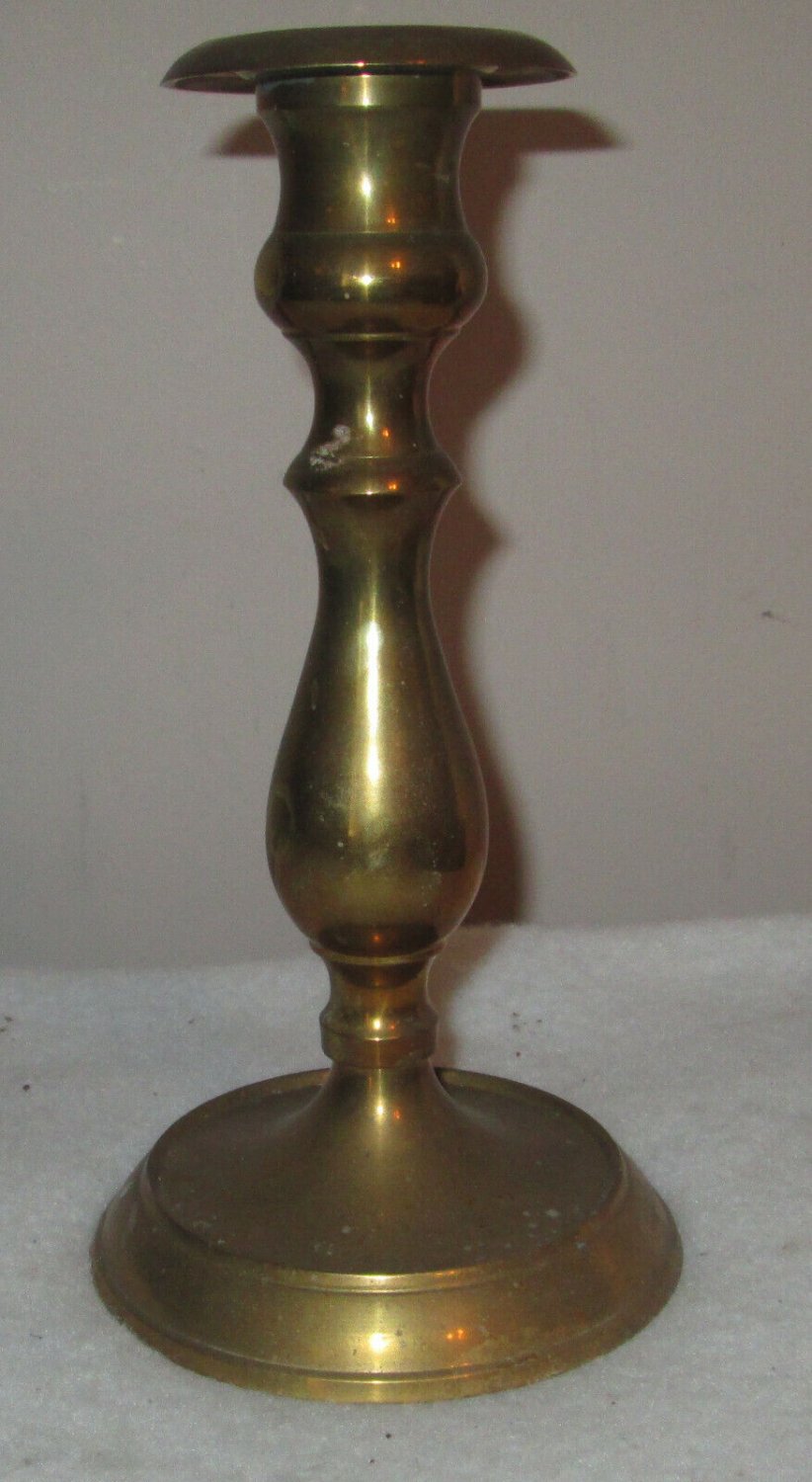 Vintage Brass Candlestick Holders made in India square Base 7.75” TALL