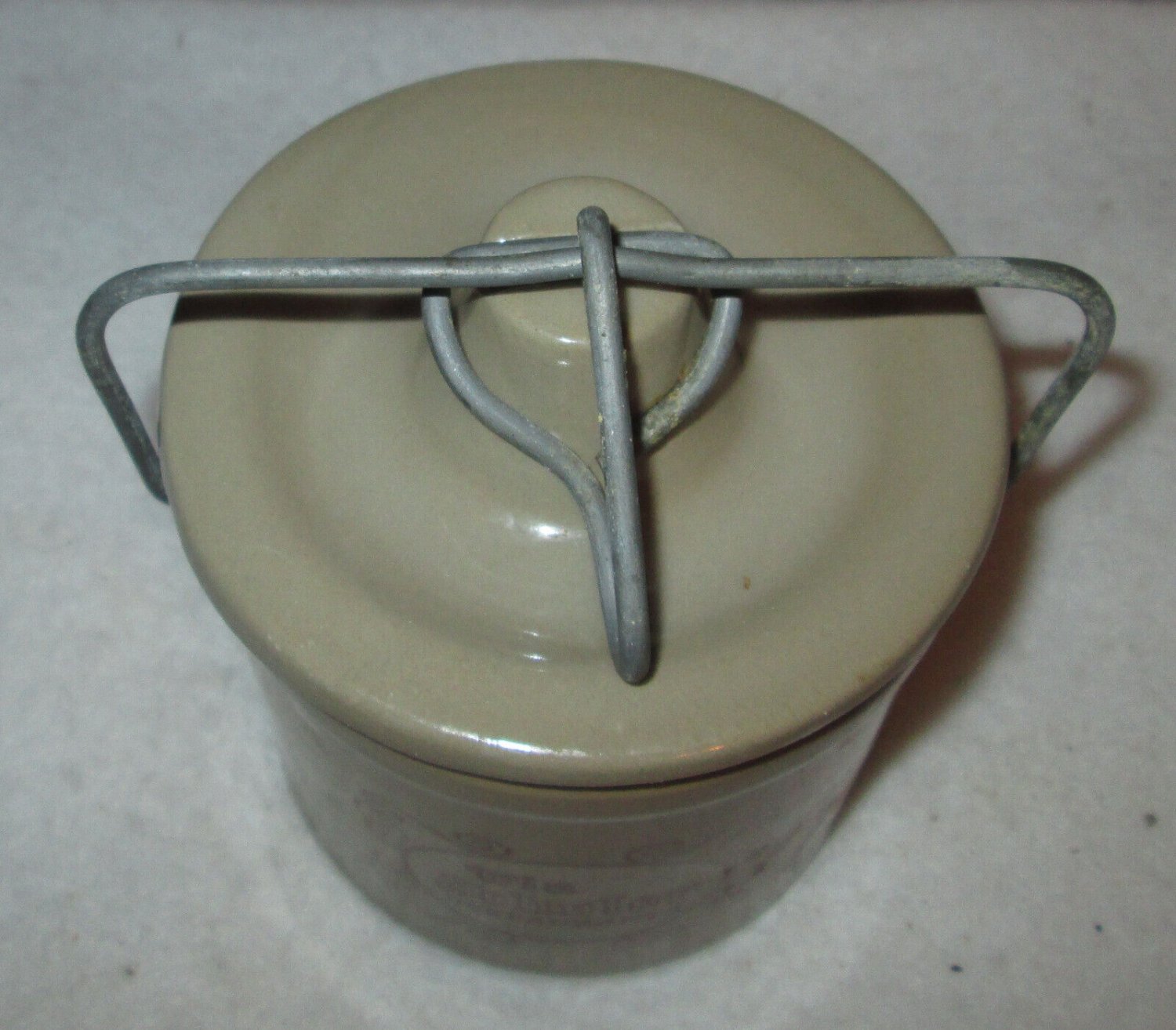 Vintage Win Schuler’s Restaurant Stoneware Cheese Crock Pottery