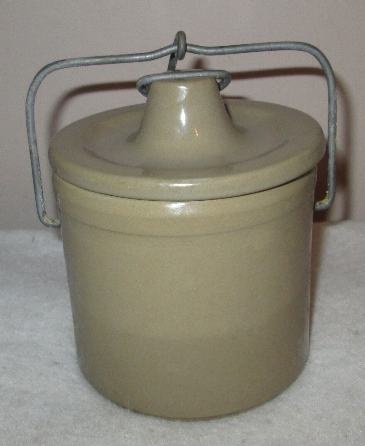 Vintage Win Schuler’s Restaurant Stoneware Cheese Crock Pottery