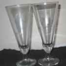 Princess House HERITAGE Pilsner Beer Glasses Set of 2 Cut Crystal Glass #442 NIB