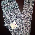 LuLaRoe GORGEOUS FLORAL Leggings RARE One Size Teal & Navy Yoga Flowers NWT OS