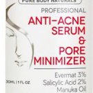 Acne Treatment for Face & Pore Minimizer Serum - Pure Body Naturals - New