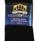 3 Extra-Wide Medical Diabetic Socks for Men Superior Stretch Foot medium M black