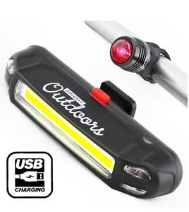 LED Bike Light - FREE Tailight, USB Rechargeable Head Torch Band new safety