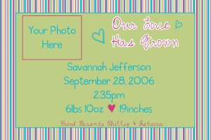 Birth Announcement Sample 2