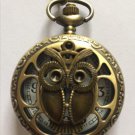 Personalized Quartz Bronze Owl Pocket Watch Necklace Steam Punk