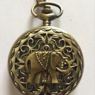 Personalized Quartz Bronze Elephant Pocket Watch Necklace Steam Punk