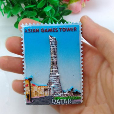 3D Resin World Tourism Souvenir Fridge Magnet - Qatar 2 Pcs