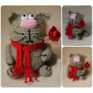 Stuffed cat crochet cat cat figurine small animals toys handmade toys desk toy