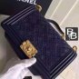 NEW Authentic Chanel Le Boy Medium Size Black Flap Bag with GoldBronze Hardware NIB
