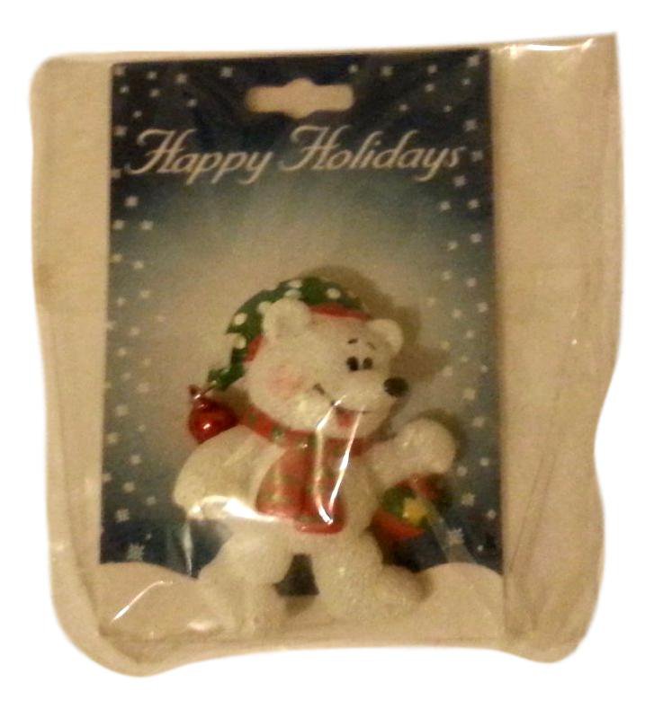 Polar Bear with "Real Red Bell" Christmas  Pennant  (New)