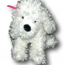 White Dog Poodle with Pink Head Bow